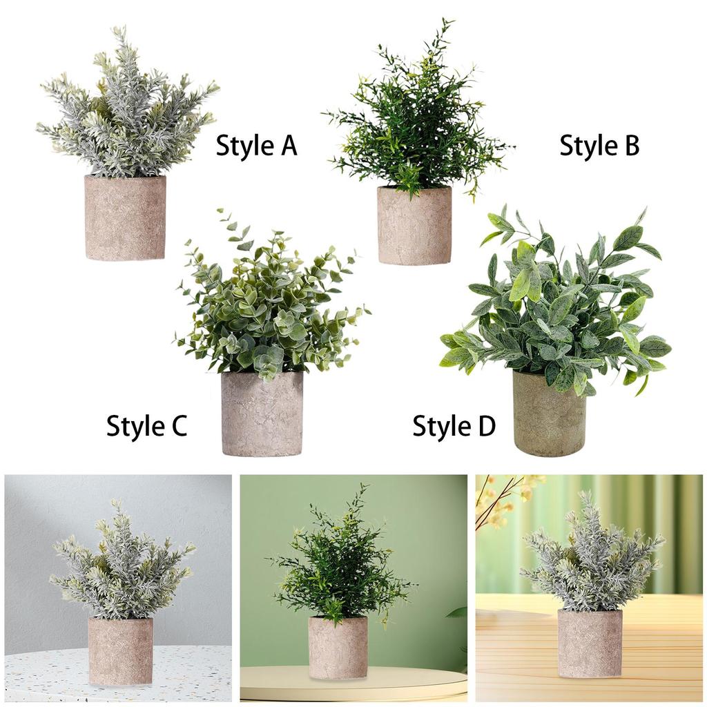 Artificial Plant Small Potted Faux Greenery Lifelike Plastic Plant for Housewarming Indoor Garden Office Bedroom