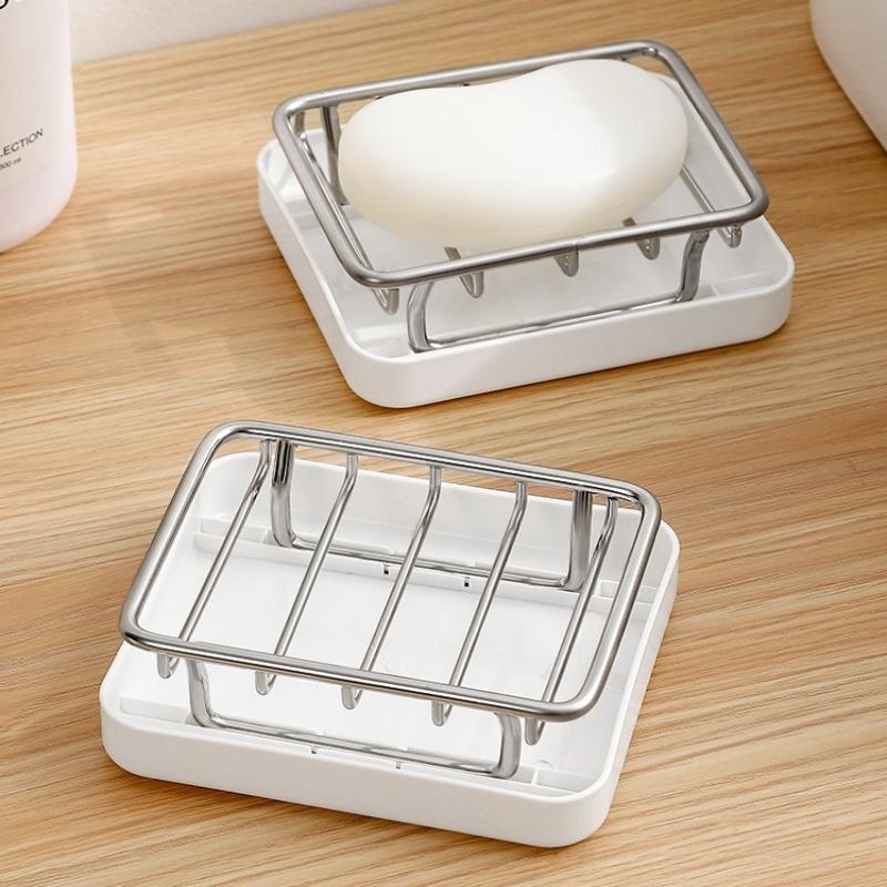 Stainless Steel Soap Holder, Dry And Wet Separation Laundry Soap Draining Rack Suitable For Bathroom Sinks, Kitchens onesize