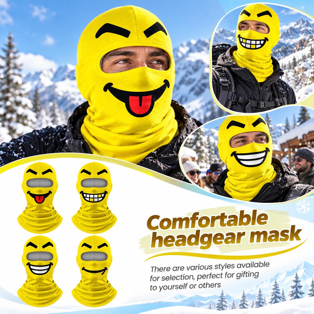 Unisex Winter Knit Hat with Face Cover, Thick Lined Warm for Cold