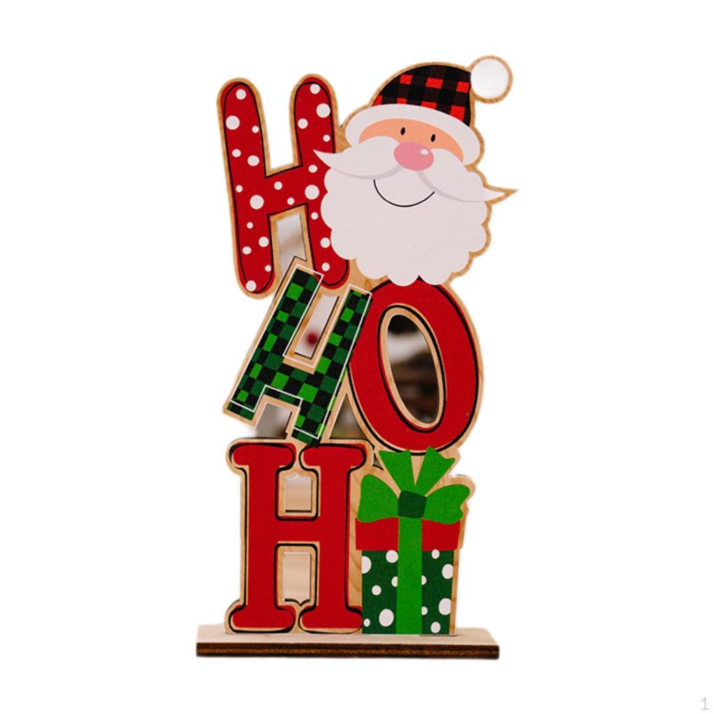 Christmas Wooden Letter Ornament Decoration Craft Gift Decorative Tabletop for