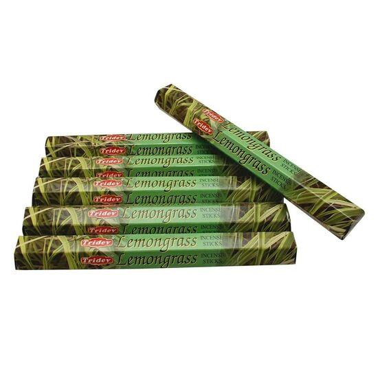 Tridev Agarbatti LemonGrass Incense Sticks | Hexa Series | Fragrance | Devotional | 6 Pkt * 20Gm for Pooja/Worship