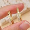 Elegant Synthetic Cubic Synthetic Zirconia Hoop Earrings for Women Minimalist Interlocking Circle Earrings Jewelry Gifts