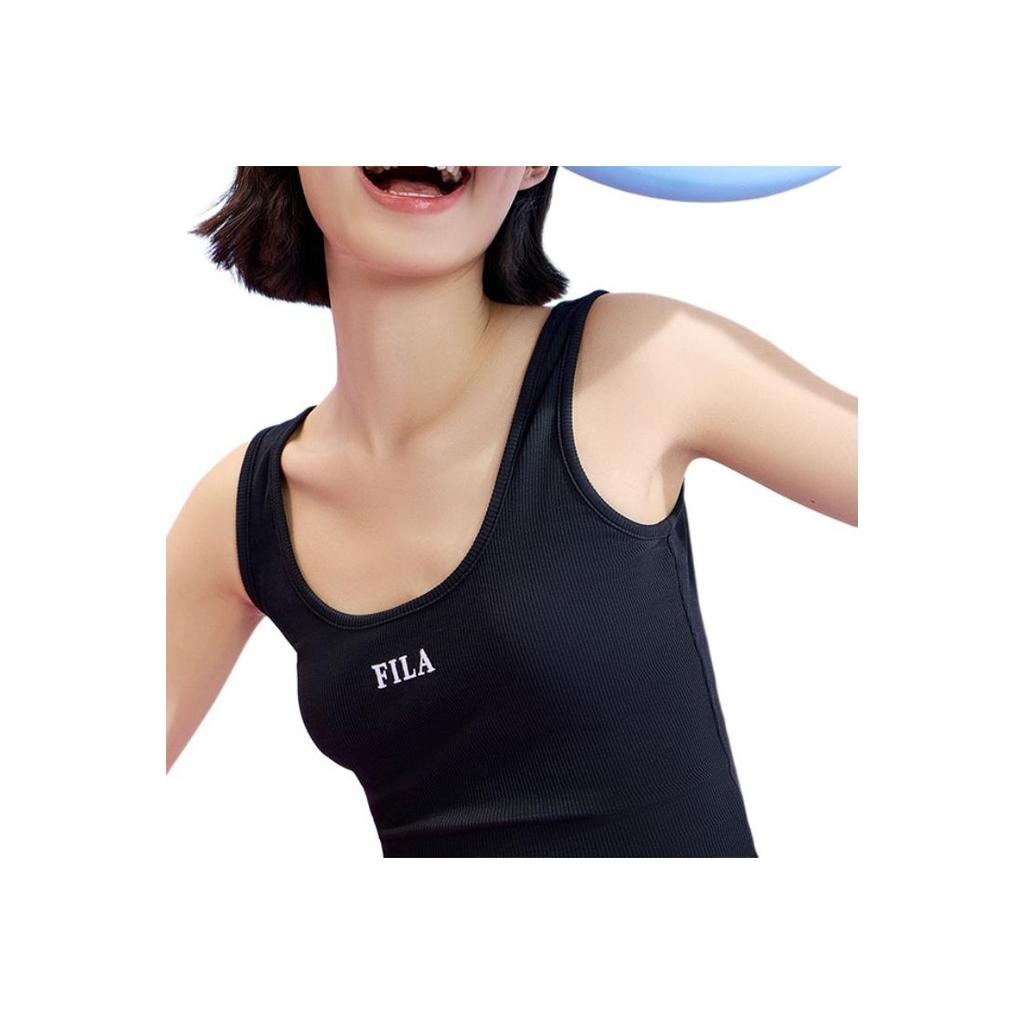 Fila Fitted Casual Knit Tank Top Women Tops Black F51W429103F-BK