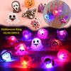Halloween Glowing Ring Happy Halloween LED Light Up Rings for Halloween Theme Party Glow In The Dark Party Decorations