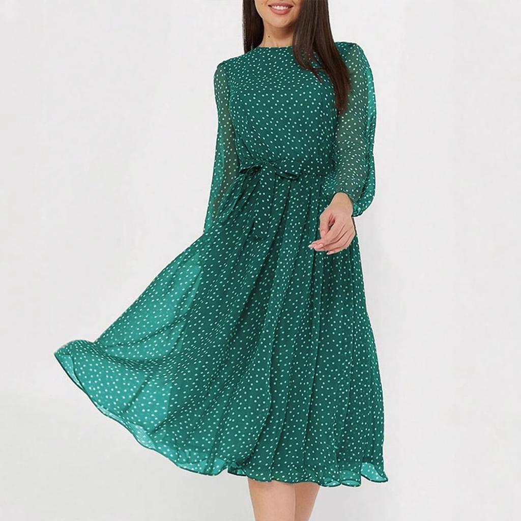 Women's Casual And Fashionable Floral Tie Waist Dress Fashionable Floral Tie Waist Dress