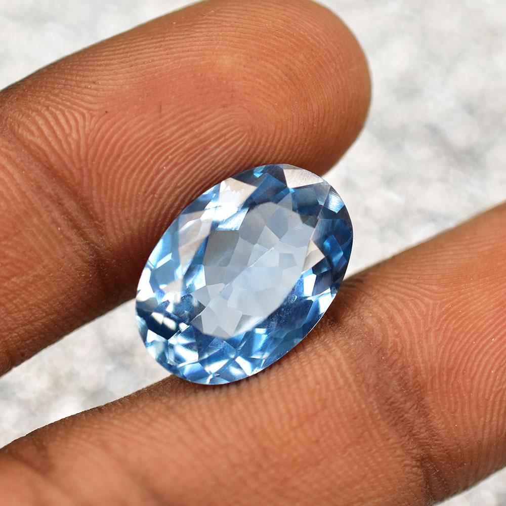 9.95 Ct NATURAL Blue Aquamarine Unique Oval Cut Loose Gemstone