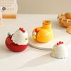 Ceramic Toothpick Holder with 6 Colorful Egg-Shaped Compartments ,Decorative Kitchen & Dining Accessory, Durable Ceramic Construction