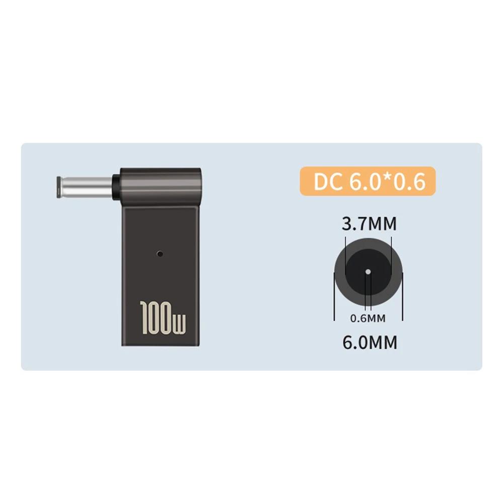 PD 100W Laptop Power Charger Supply Adapter USB Type-C Female To DC Male Jack Plug Converter for ASUS 19V 20V HP 19.5V Dell