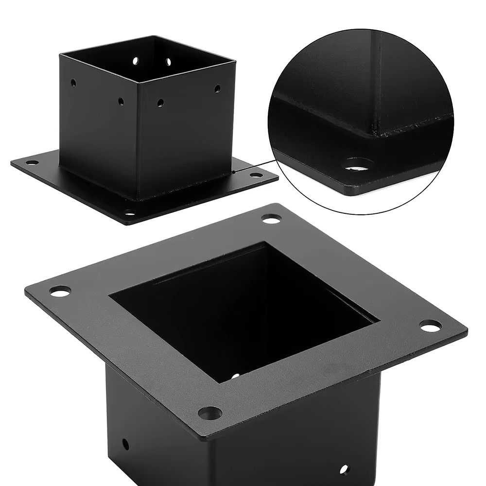 Rust Proof Metal Brackets Durability Heavy Duty Wooden Post Base Black Deck Railing Installation Pavilion Hardware