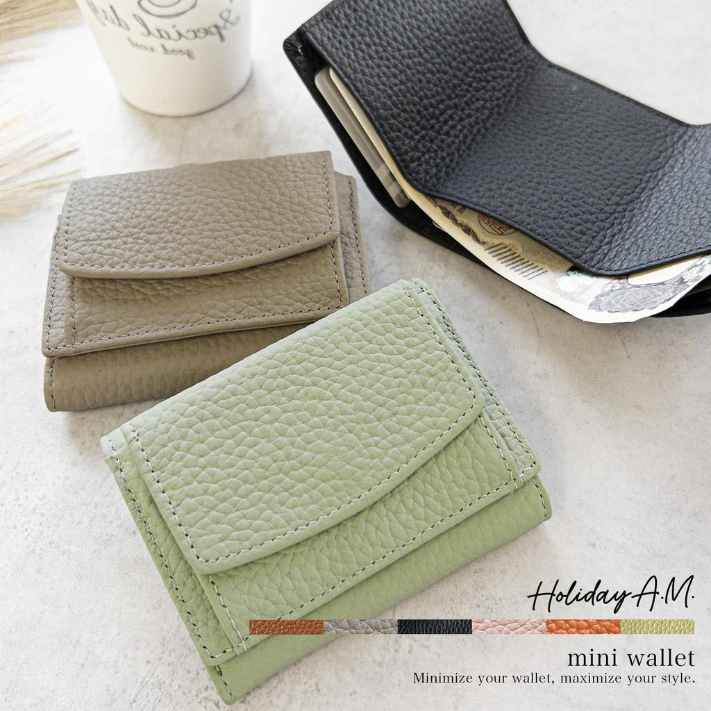 Holiday A.M. Mini Trifold Wallet for Men and Women, Size: 7.5cm X 10cm X 2.5cm, Lightweight, Slim, Large Capacity, Small Coin Purse, Bill