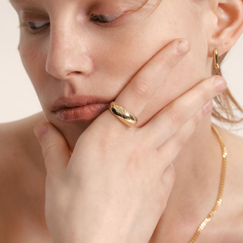 LUNNE Silver 925 Dipper Dome Ring L #LSR32