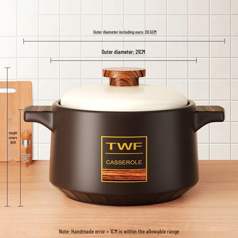 

Керамічна каструля, стійка до високих температур: Міцна газова плита для тушкування, супів та рису в глиняному горщику.