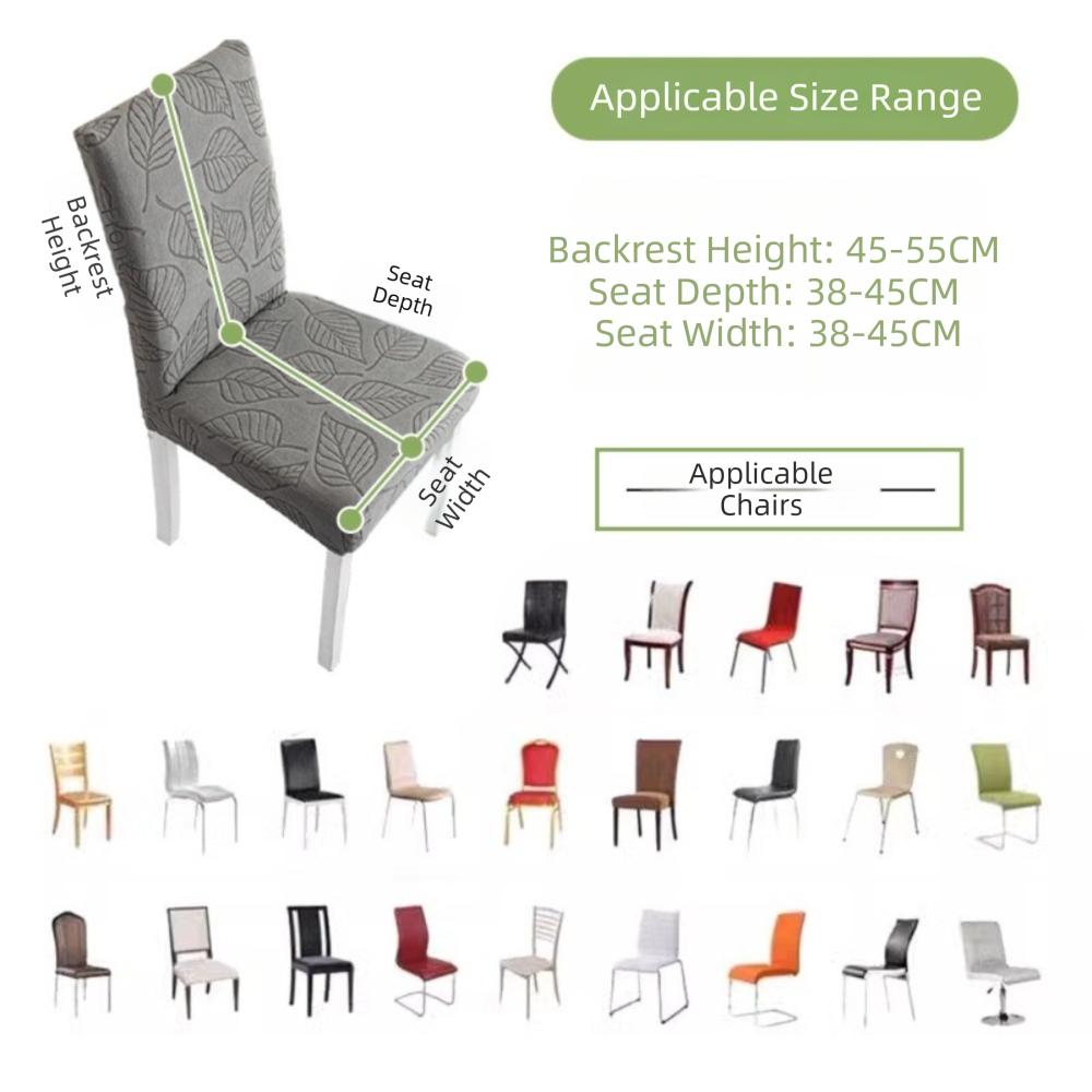 Tree Leaf Jacquard Chair Cover Anti-Slip Thickened Chair Slipcover Stain Resistant Dustproof Elastic Chair Cover Dining Room