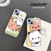 Character Bubu And Dudu For IPhone 14 13 12 Mini 11 Pro XS Max X XR 14 Plus Tempered Glass Cover