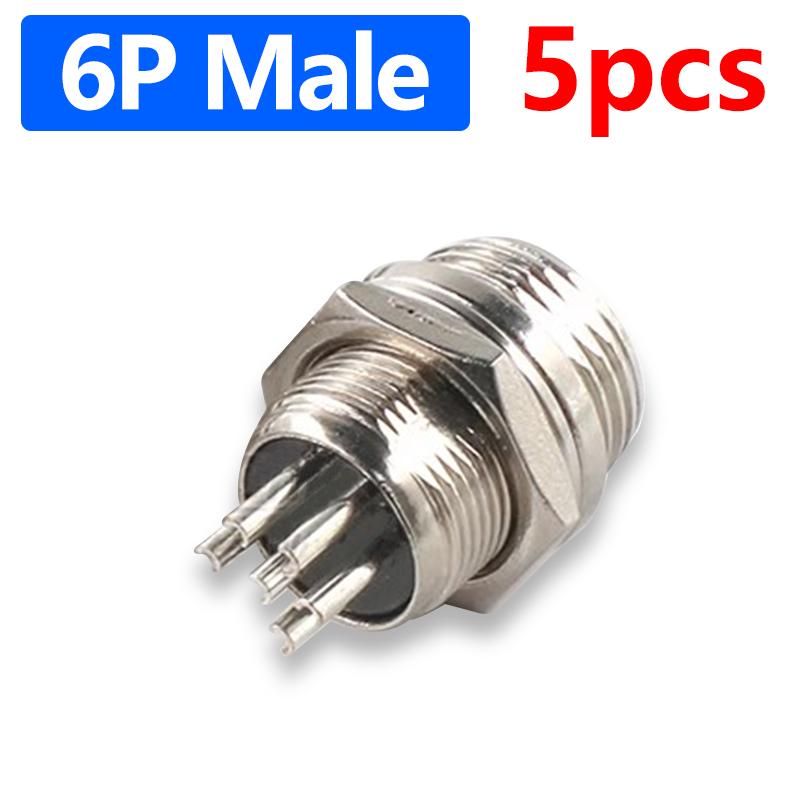 M12 GX12 Connector 2/3/4/5/6/7 Pin Male Socket Female Plug 12mm 5A 125V Circular Panel Aviation Connector