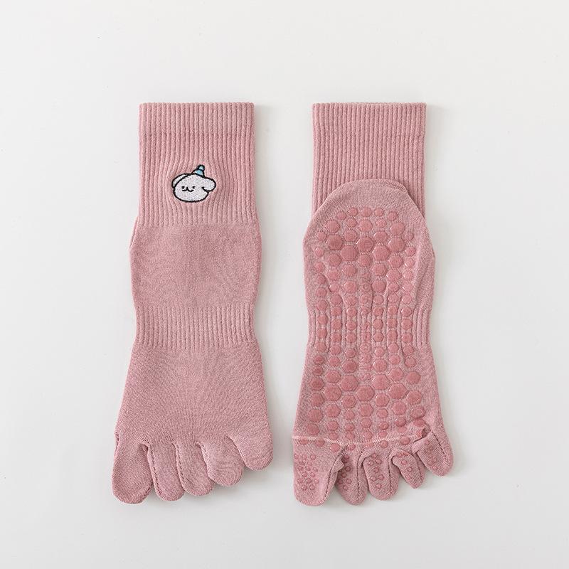 Five-finger Yoga Socks Breathable Cotton Five Toes Pilates Socks Silicone Non-slip Professional Indoor Workout Gym Sports Socks