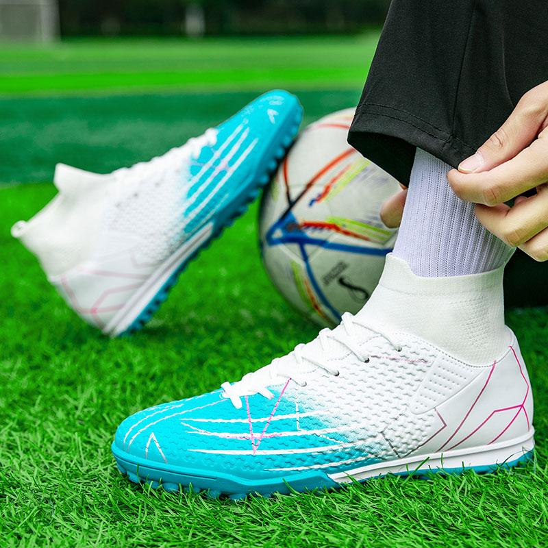 2024 Men's Soccer Shoes Large Size Ultralight Football Boots Boys Sneakers Non-Slip AG/TF Soccer Cleats Ankle Boots Unisex