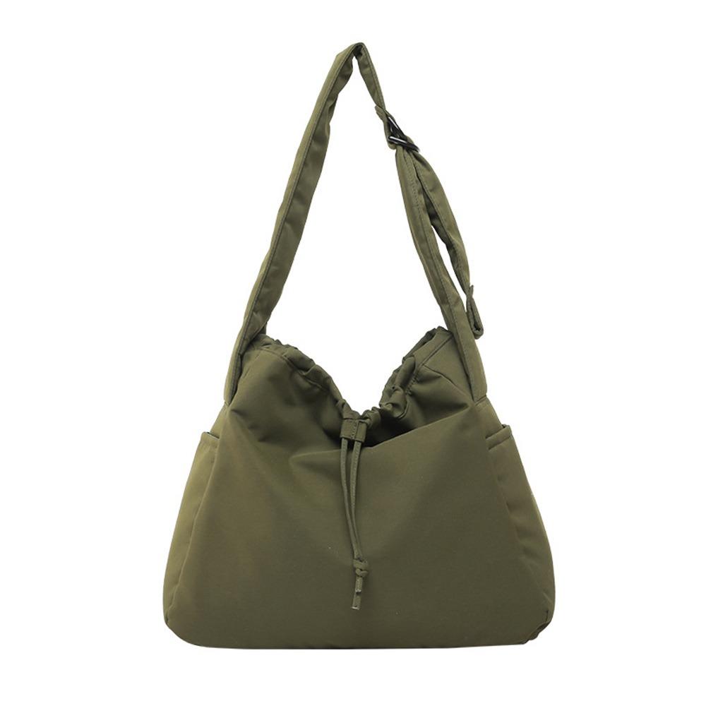 Unisex Waterdichte Nylon Schoudertas Grote Capaciteit Crossbody Tas met Verstelbaar Trekkoord voor Sport groen