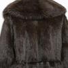 Kaslead New Women Clothes Western Style Artificial Fur Effect Mid-Length Coat Outerwear 6318023