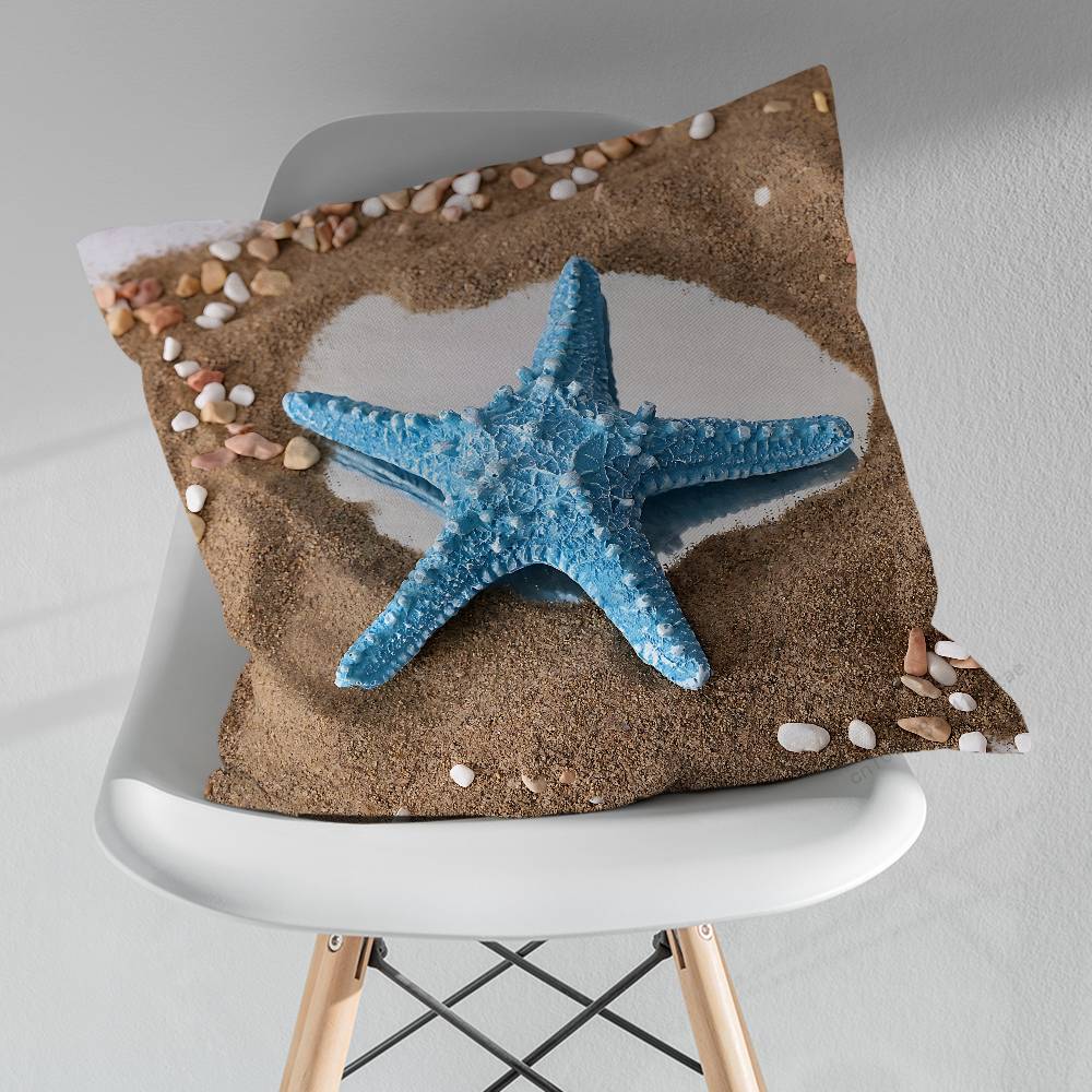 Sunset Beach Shells Starfish Pillow Case For 30x30cm45x45cm55x55cm For Home Bedroom Decoration And Protector