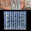 3D-rosett Silikon Nagelform Blandade Storlekar Formade Bandrosetter Mjuka Stämplingsplattor Kawaii Fluga Diy Manikyr Konstform Verktyg