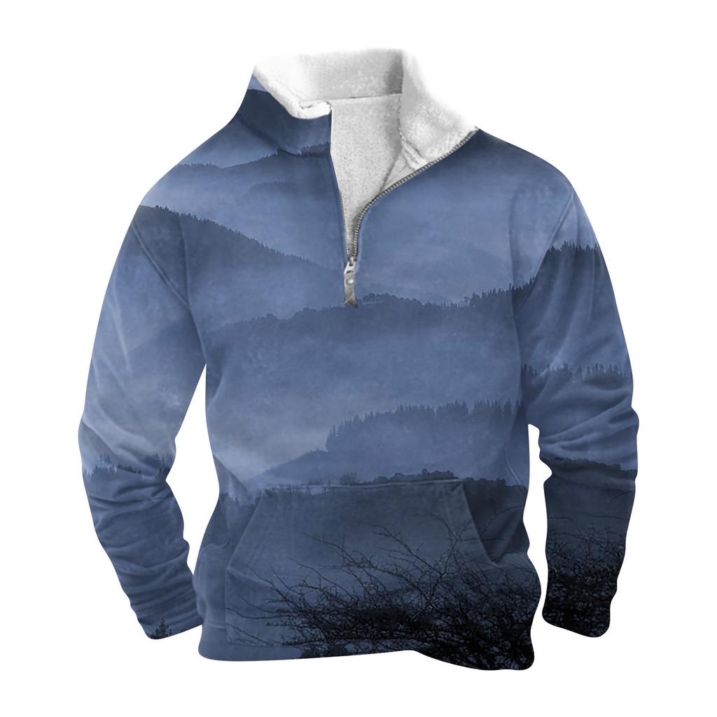 Das Herren-Sweatshirt mit Stehkragen im Frühling und Herbst ist ein Outdoor-Freizeitpullover