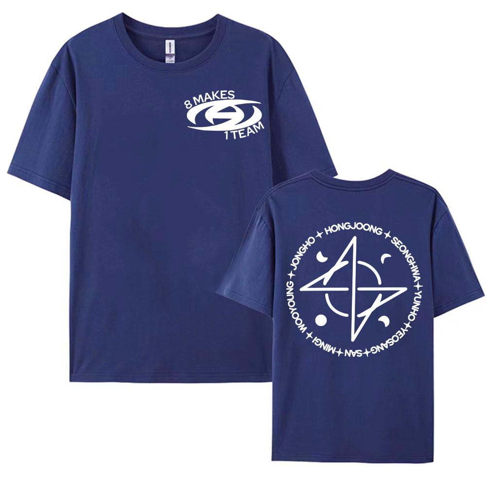 8 Makes 1 Team Kpop ATEEZ T Shirt Men Womens Korean Fashion Aesthetic T Shirts Streetwear Casual 100 Cotton Oversized Tshirts