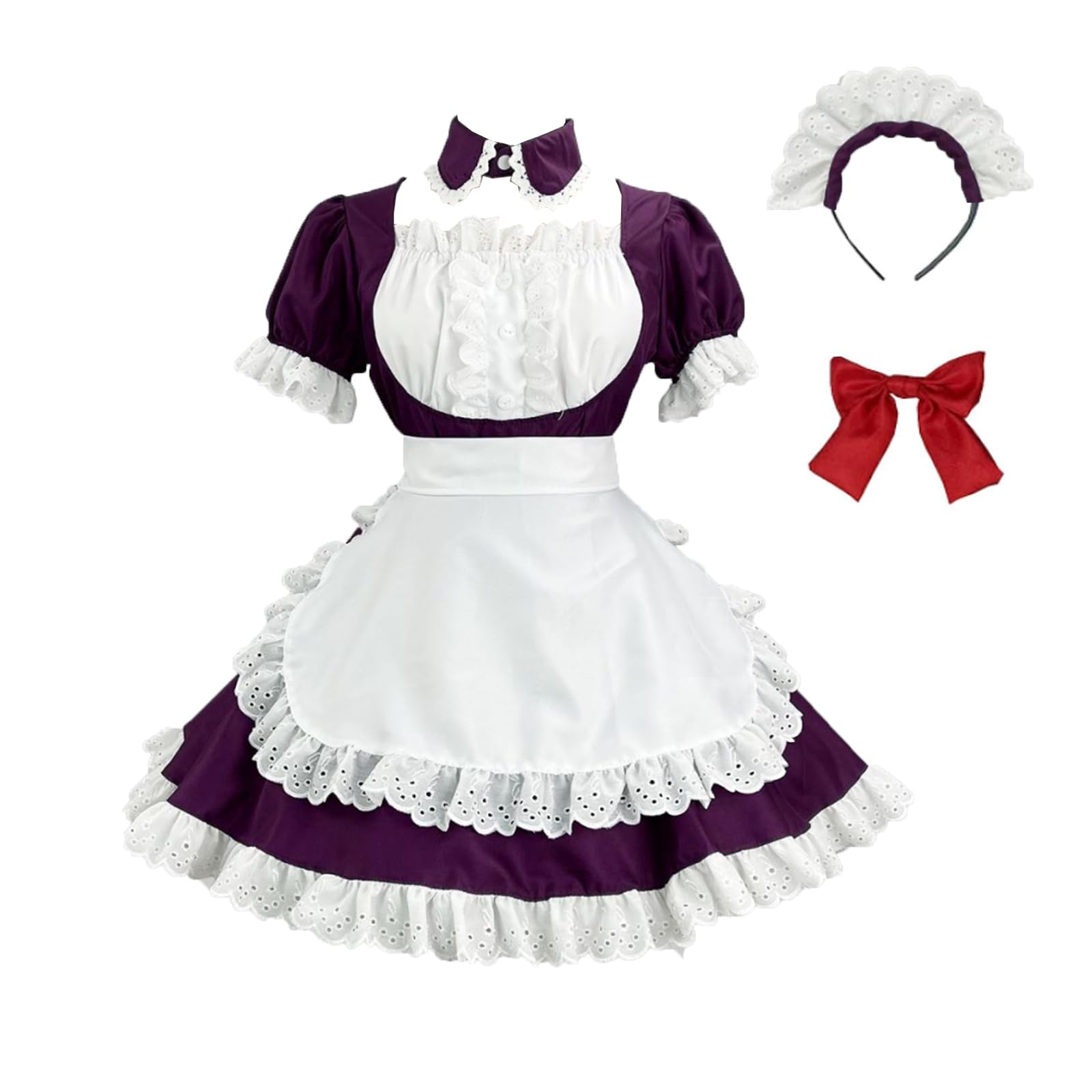 

Maid Maid Short Maid Halloween Maid Maid Purple L [FULINE] Clothes, Cosplay, Concafe, Apron, Length, Costume, Costume, Women s, Men s Set, Cosplay,