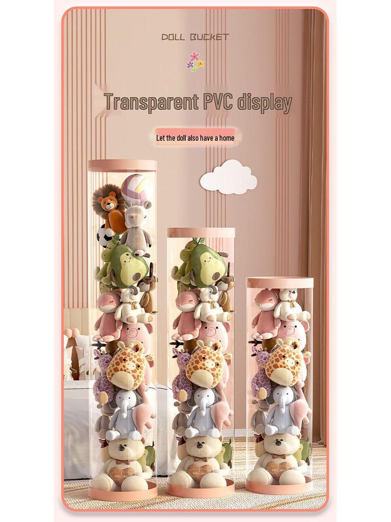 Plyschdocka Förvaringskorg med Dragkedja - Genomskinlig Gosedjursorganisatör