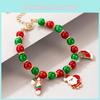 Pulseira de Natal Estilo Europeu Com Contas de Pérolas Coloridas Para Celebrações