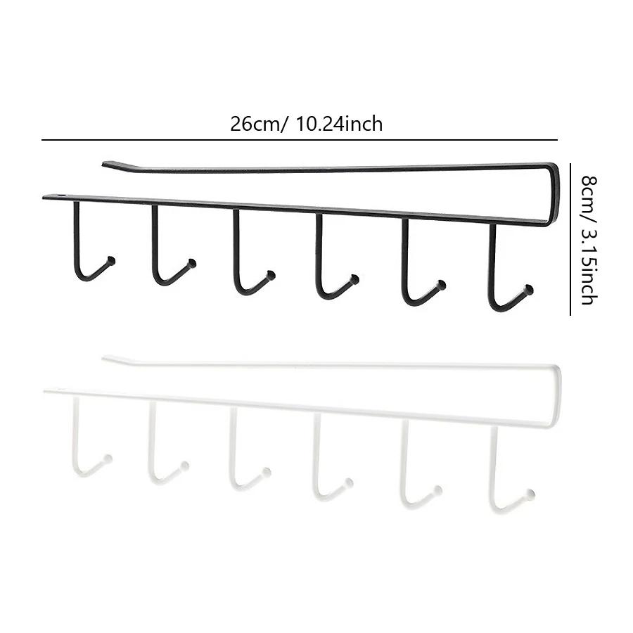 Kitchen Under Cabinet Hanging Hook Organizer Rack, No‑Drill Utensil Holder, Cabinet Shelf Hook for Mugs, Towels, Cooking Tools,