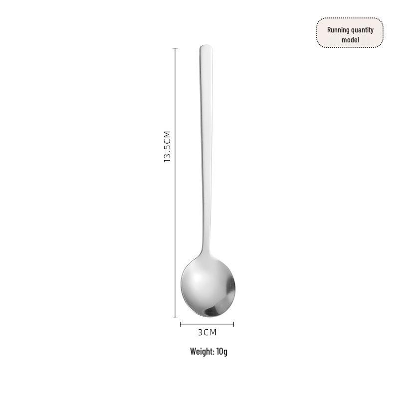 Stainless Steel Long-Handled Coffee Stirring & Dessert Spoon