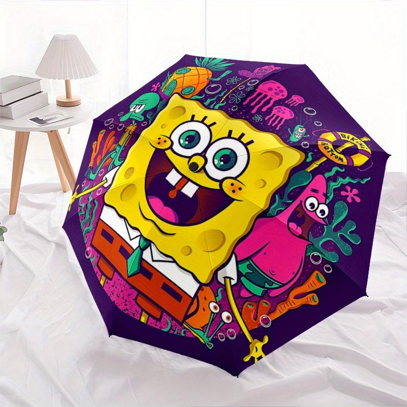 

1pc Excited SpongeBob Automatic Opening and Closing Folding - A Good Choice for Gifts, Fashionable and Convenient Umbrella With Cute Cartoon Character