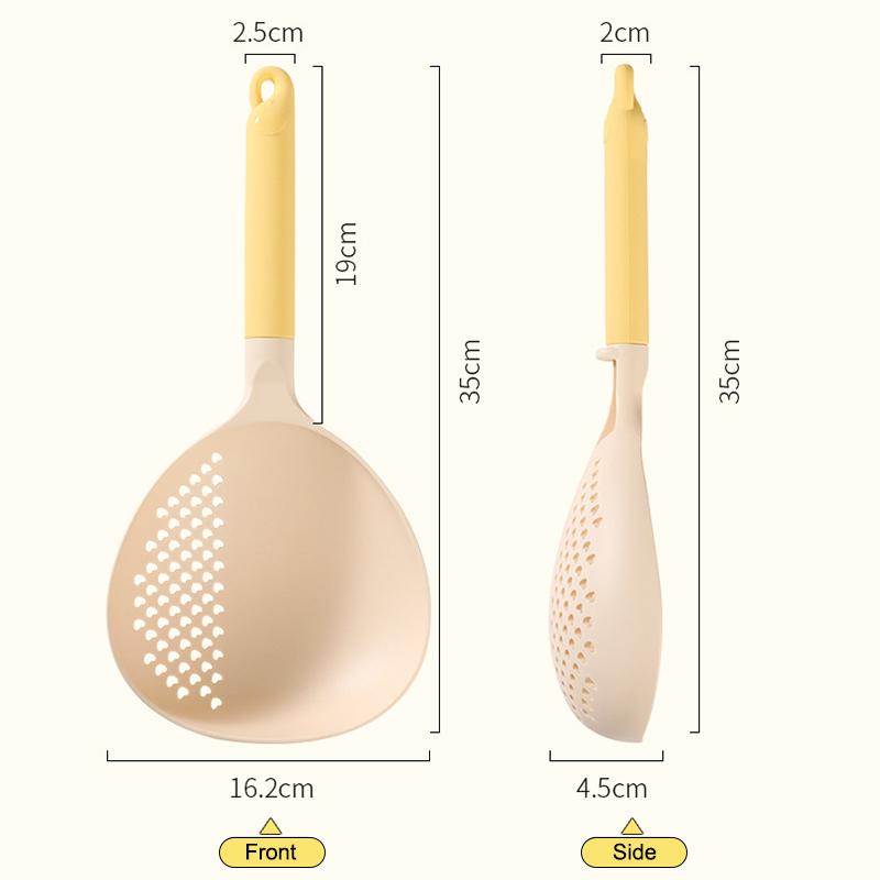 2in1 Heat-Resistant Kitchen Gadget Large Size Soup Ladle with Draining Feature Long Handle option of 1/2/3/5PCS