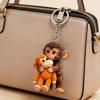 Baby Monkey Hugging Plush Toy Keychain Cute Animal Bag Charm for Keys Bags Backpacks Accessory Gifts for Friends