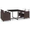 Day and Night - Day and Night 5-piece Garden Dining Set and Brown Synthetic Rattan Cushions