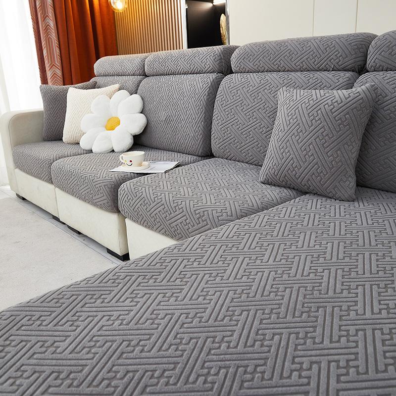 Jacquard Velvet Sofa Cover Non-slip Sofa Cover Cover All-inclusive Four Seasons Universal Elastic Cover Hats Simple Modern Cushion Cover Sub