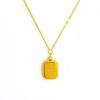 French Style 3D Gold Brick Choker Necklace - Chocolate Square Titanium Steel for Women