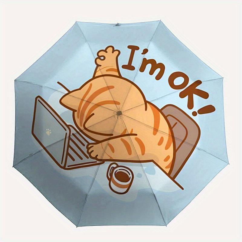 

1pc Cat Automatic Open/Close Umbrella Sturdy Iron Frame, Compact Travel UmbrellaIntricate Design Umbrella a0829100
