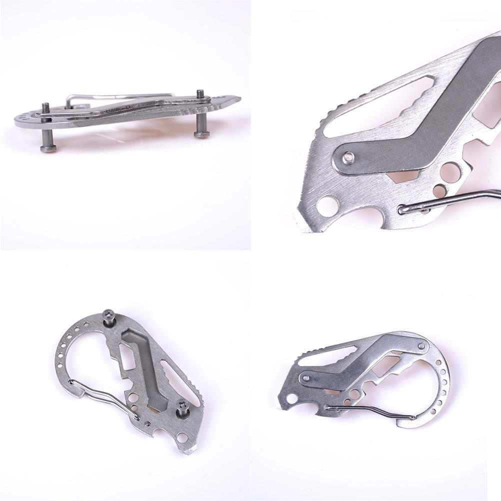 Multi Tools Key Holder Wrench Quickdraw Carabiner უჟანგავი ბოთლის გასახსნელით