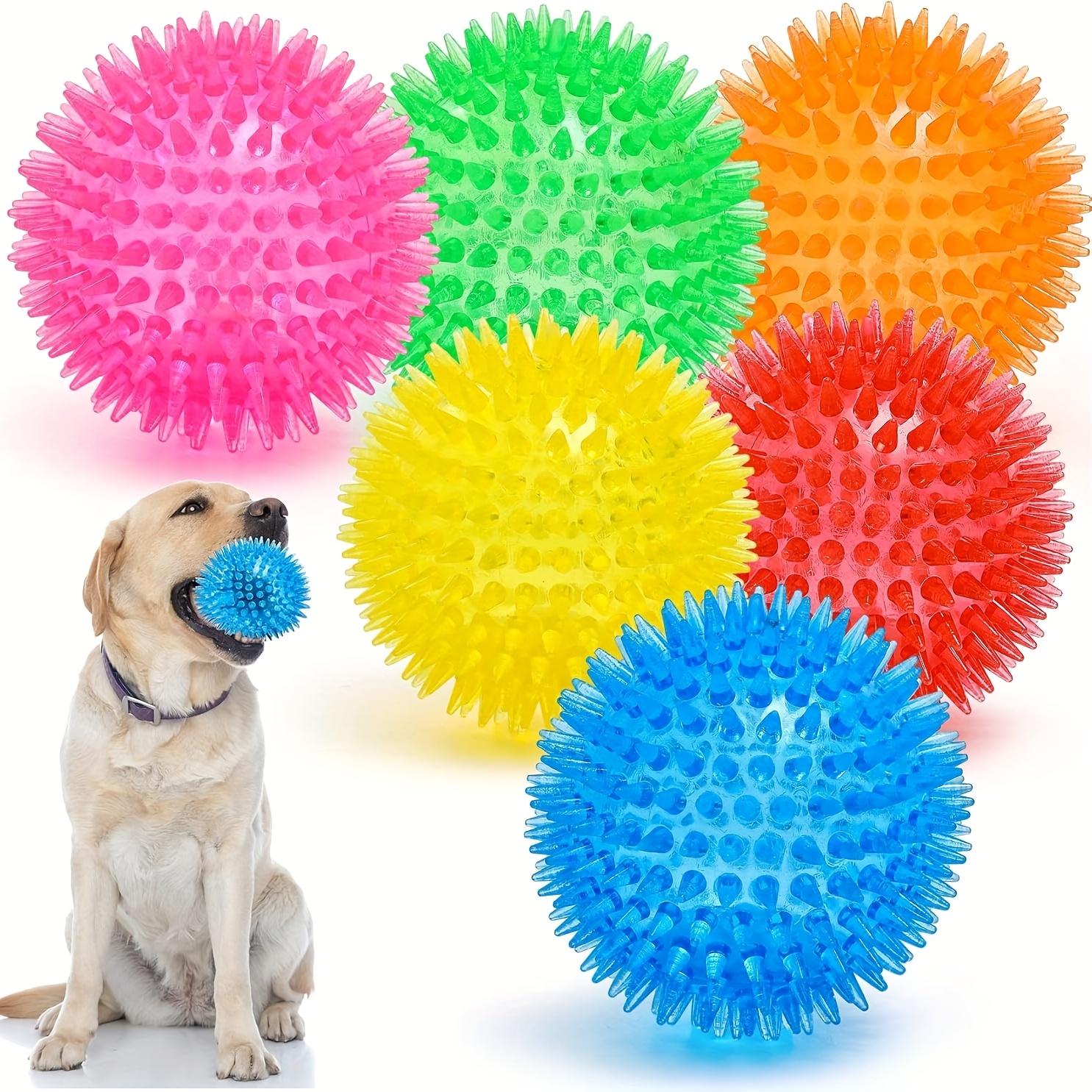 Squeaky Spiky Dog Toy Ball 2 Pack Durable Molar Chew Toy For Small Medium Large Dogs 6pcs