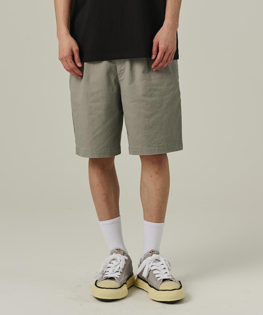 ANALOG MOOD Cotton Pintuck Shorts (Khaki)