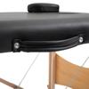 Massage Table 3 Zones Foldable Massage Table with Headrest Armrest Carrying Bag Wooden Legs Height-Adjustable Massage Bed Portable Beauty Table for