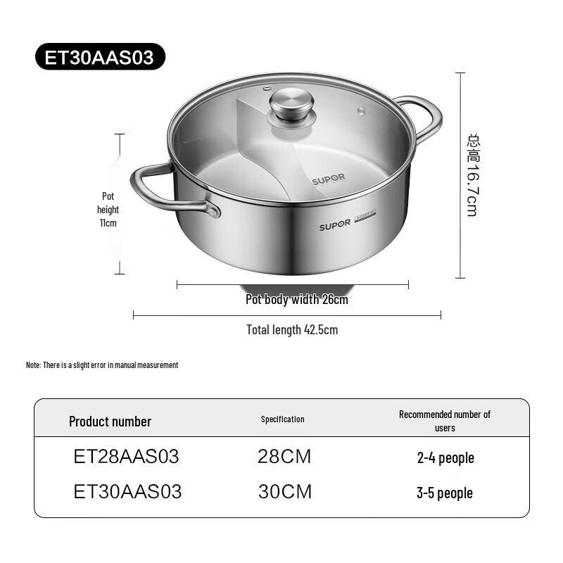 SUPOR 30cm 304 Stainless Steel Mandarin Duck Hotpot