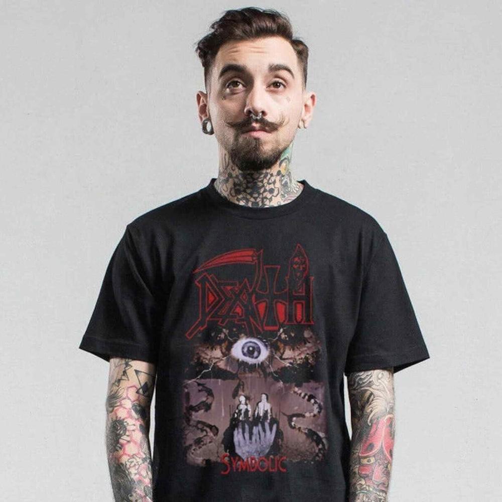 Death Symbolic Vintage T Shirt Metal Music Black Shirt Unisex T-Shirt S
