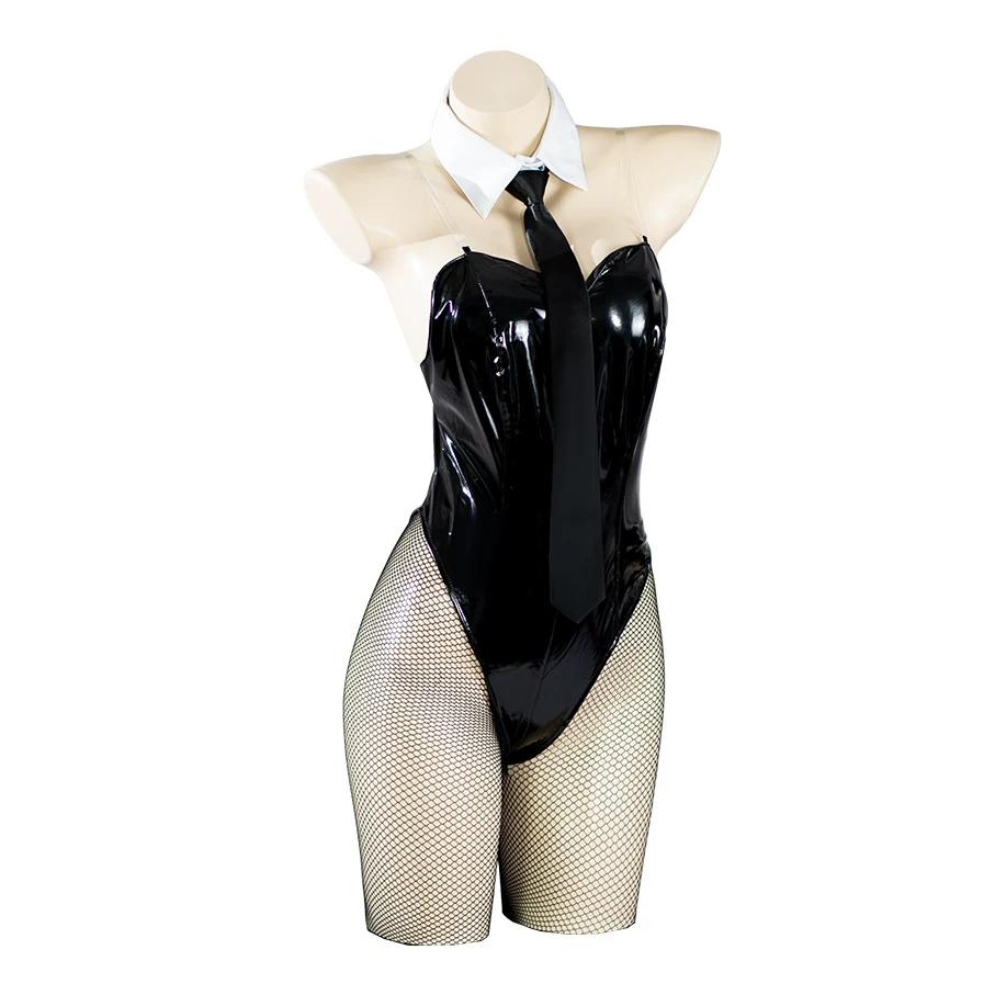 

Hushan Makima Bunny Girl Power Skinny Jumpsuit Suitable for Chainsawman Cosplay S чёрный