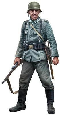 Master Box 1/35 Scale German Wehrmacht Infantry Soldier (1 Figure) 1939-1941 with Small Arms Runner, Plastic Model Kit MB35227