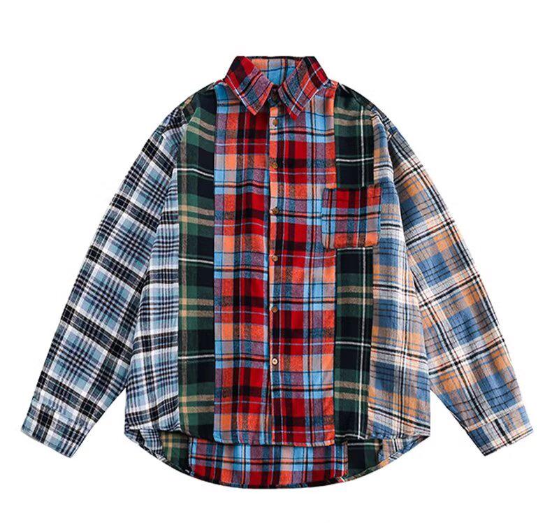 

Корейская ретро клетчатая куртка-рубашка унисекс с длинным рукавом - Тренд весны 2024 M