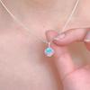 925 Silver Hollow Flower Necklace , Moonstone Pendant Light Fashion Jewelry for Women
