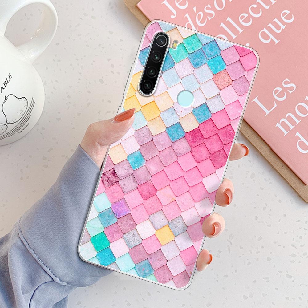 Custodia Redmi Note 8 Pro Cover Posteriore Note 8T Ragazze Nuova Moda Trasparente Custodie per Telefono Custodia Morbida in Silicone Per Xiaomi Redmi Note 8 Coque